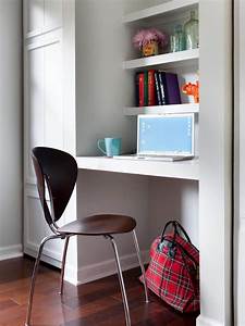 small space home office created from closet